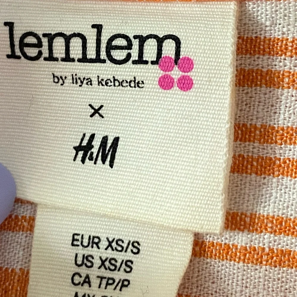 lemlem x H&M Striped Beach Cover Up XS Oversized Shirt Dress Resort Coastal